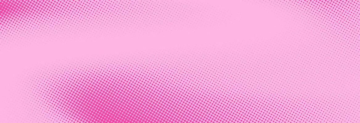 Pink rose halftone pattern. Retro comic gradient background. Pixelated dotted texture overlay. Cartoon pop art faded gradient pattern. Backdrop for poster, banner, advertisement