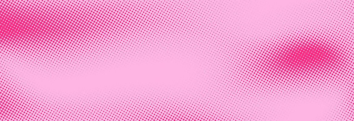 Pink halftone pattern. Retro comic gradient background. Rose pixelated dotted texture overlay. Cartoon pop art faded gradient pattern. Backdrop for poster, banner, advertisement