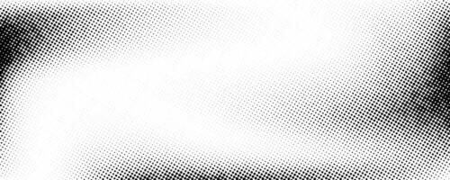 Grunge halftone gradient background. Faded grit noise texture. White and black sandy wallpaper. Retro pixelated backdrop. Anime or manga style comic overlay. Graphic design textured template vector