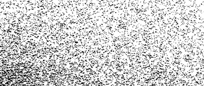 Black gritty gradient texture. Grunge grain overlay background. Distressed noise surface with dust, particles, specks, speckles. Rough dirty granule backdrop of concrete, cement, gravel, sand. vector