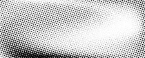 Grunge halftone gradient background. Faded grit noise texture. Black and white sandy gritty wallpaper. Retro pixelated backdrop. Anime or manga comic overlay. Graphic design textured template vector
