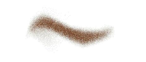 Coffee, cocoa or chocolate powder particles. Brown dust or sand wave element. Ground beans, grains and granules wavy flow. vector