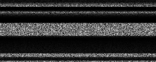 TV static noise texture. VHS signal wallpaper with black stripes, interferences or glitches. Glitch white noise background. Pixelated television screen backdrop grain for poster, banner. vector