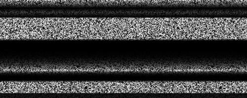 TV static noise background. Glitched pixelated screen texture. VHS with black stripes, interferences and glitches. White noise signal grain for poster, banner. Television screen. vector