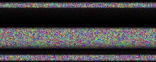 TV static noise background. Glitched pixelated screen texture. VHS with black stripes wallpaper. White noise signal grain for poster, banner. Television screen interferences and glitches. vector