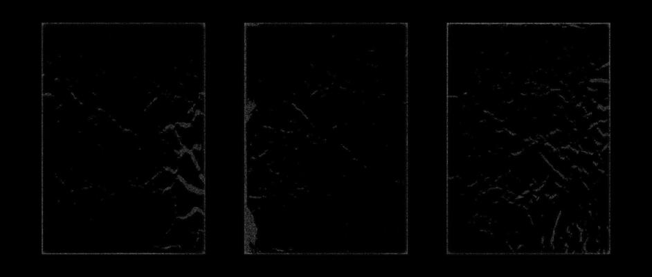Stippled rough grunge collection. Aged pixelated texture paper overlay set. Dotted scratched crumpled background. Dirt grainy dotted backdrop for poster, vinyl cover, frame, banner.