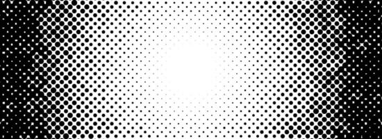 Grunge halftone radial gradient texture. Black pixel distress circle backdrop. Weathered grit noisy background. Damaged glitched round print overlay. Fading gritty sandy vignette wallpaper. vector