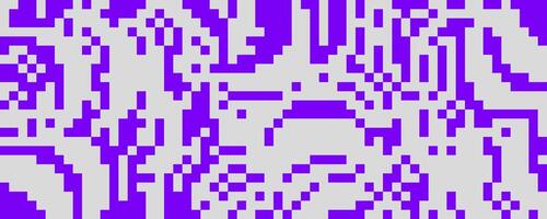 Pixelated curved wavy texture. Purple and grey dithered bent lines background. Digitalized warped stripes for banner, poster, flyer, brochure, booklet. rasterized squiggle overlay vector