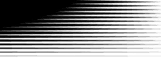 Horizontal thin line halftone gradation texture. Fade straight stripe gradient background. Black lines pattern backdrop. Vanishing parallel stripes wallpaper for overlay, print, cover vector