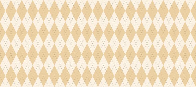 Seamless beige argyle pattern. Nude brown rhombus repeated background. Autumn diamond texture form textile design, fabric print, wrapping paper, clothes pattern design. vector