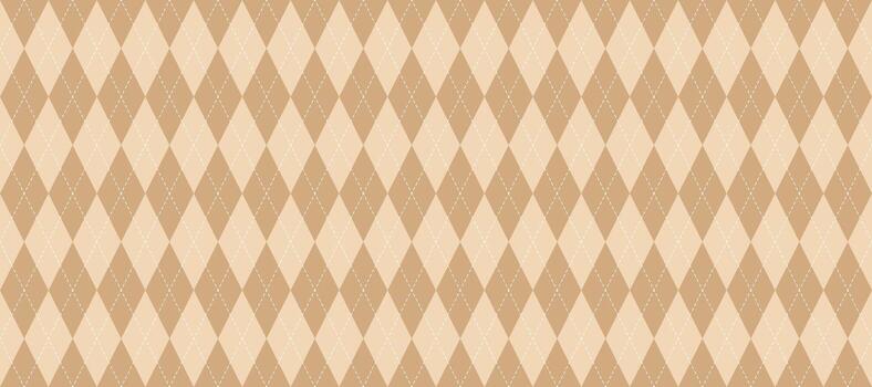 Seamless beige argyle pattern. Nude brown rhombus repeated background. Autumn ecru diamond texture form textile design, fabric print, wrapping paper, clothes pattern design. vector