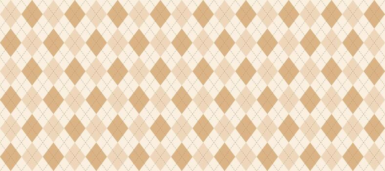 Seamless beige argyle pattern. Nude brown rhombus repeated texture background. Autumn diamond form textile design, fabric print, wrapping paper, clothes pattern design. vector