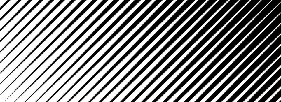 Oblique line halftone gradation texture. Fading diagonal stripe gradient background. Black slant pattern backdrop. Vanishing thin parallel line wallpaper for overlay, print, cover. vector