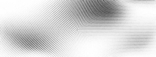 Halftone radial dotted background. Square dots comic gradient texture. Black halftone rough grit overlay. Concentric dirt gradation wallpaper. Grunge gritty circular pop art cartoon backdrop. vector