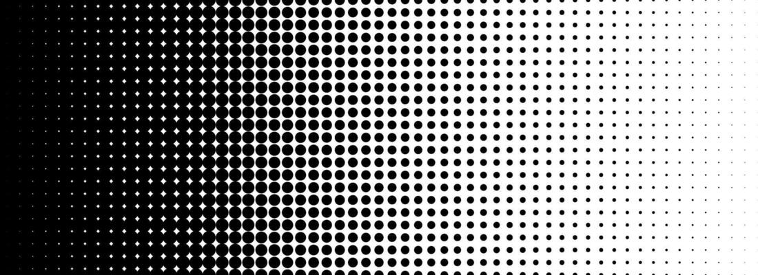 Dotted halftone gradient texture. Fading polka dot background. Repeated dots gradation pattern. Black vanishing comic pop art overlay backdrop. Halftone raster effect wallpaper