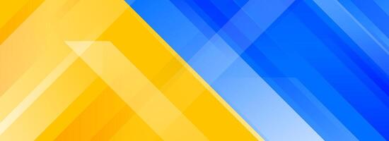 Sport game contest footer design. Wide bright sporty versus banner concept for presentation, footer, header, poster, flyer. Abstract blue and yellow diagonal gradient line background. vector