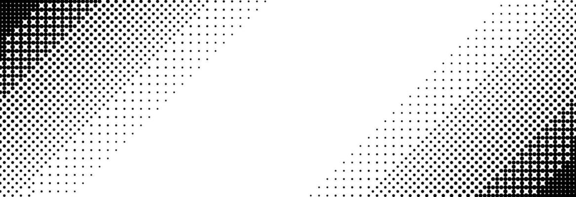Pixelated bitmap slanted gradient texture. Oblique dither pattern background. 8 bit game screen wallpaper. Retro glitchy pixel art illustration. Abstract wide dithering diagonal border