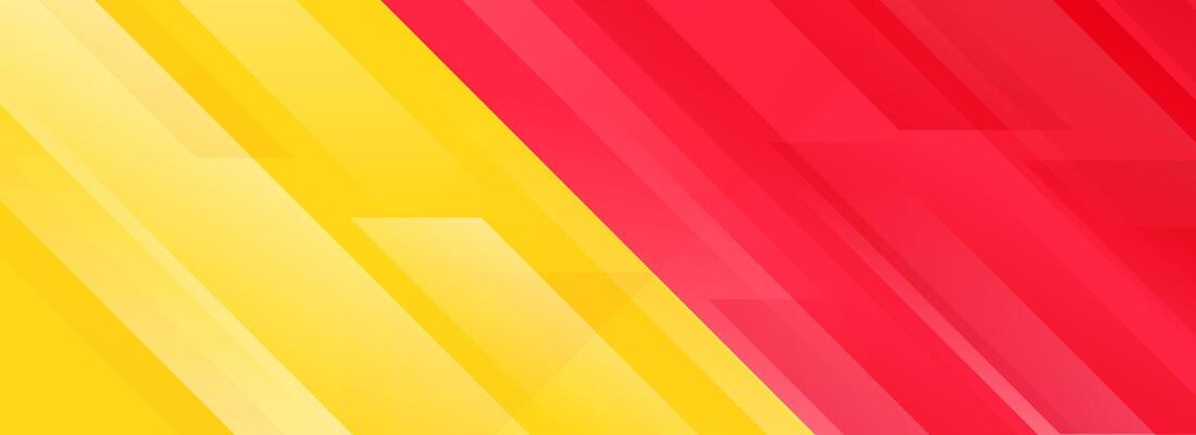 Sport game contest footer design. Wide bright sporty versus banner concept for presentation, footer, header, poster, flyer. Abstract red and yellow diagonal gradient line background.