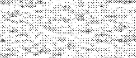 Pixelated grain texture bitmap. Dither grunge background. Abstract dotted glitchy pattern. game screen wallpaper. Retro pixel art backdrop. Comic halftone overlay. Dust speckles effect vector