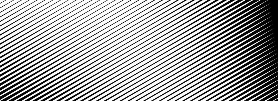 Diagonal line halftone gradation texture. Fade oblique stripe gradient background. Black slanted pattern backdrop. Vanishing parallel tilted striped wallpaper for overlay, print, cover, flyer. vector