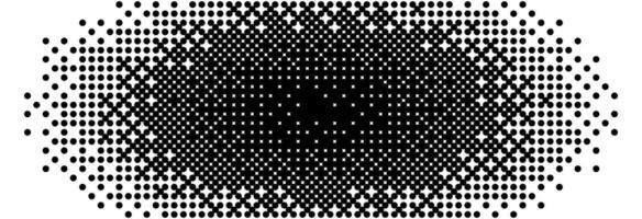 Bitmap radial gradient texture. Black and white dither oval pattern background. Fading pixelated glitch pattern. 8 bit game screen wallpaper. Vanishing ellipse pixel art retro backdrop. vector
