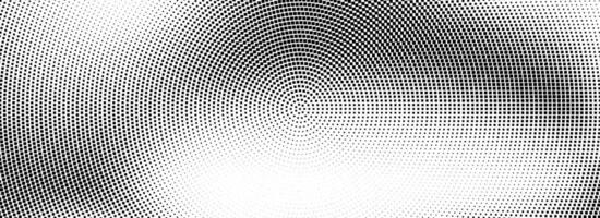 Square halftone radial dotted background. Dots comic gradient texture. Black halftone rough grit overlay. Concentric dirt gradation wallpaper. Grunge gritty circular pop art cartoon backdrop vector