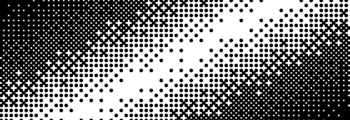 Diagonal bitmap gradient texture. Black and white slanted dithered background. Abstract pixel glitchy pattern. 8 bit game screen wallpaper. Fading pixel backdrop. Retro oblique halftone