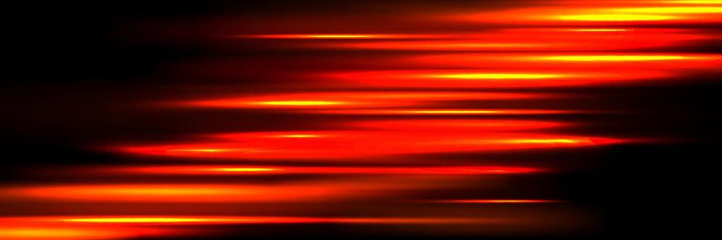 Hot orange neon glowing streaks background. Bright red speed light effect. Magic trail flare line texture. Luminous laser beams and rays wallpaper design. Sparkling horizontal stripe backdrop vector