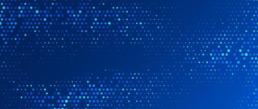 Blue glowing hexagon texture. Abstract hexagonal grid gradient background. Navy honeycomb pattern backdrop. Modern business, science, healthcare, medicine, technology, presentation wallpaper vector