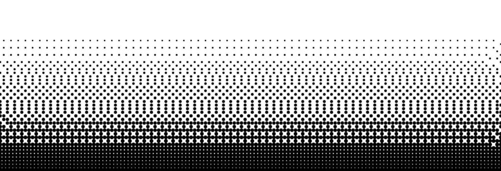 pixelado mapa de bits degradado textura. negro y blanco vacilar modelo antecedentes. 8 poco juego pantalla fondo de pantalla. retro defectuoso píxel Arte ilustración. resumen amplio difuminado horizontal frontera vector