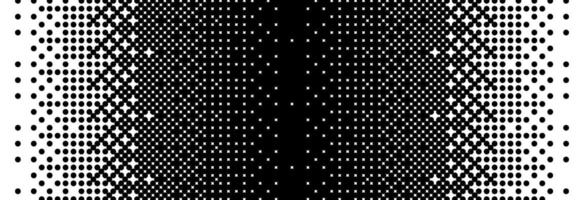 Fading bitmap gradient texture. Black and white dither pattern background. Abstract pixelated glitchy overlay. 8 bit game screen wallpaper. Vanishing halftone backdrop. Retro pixel art vector