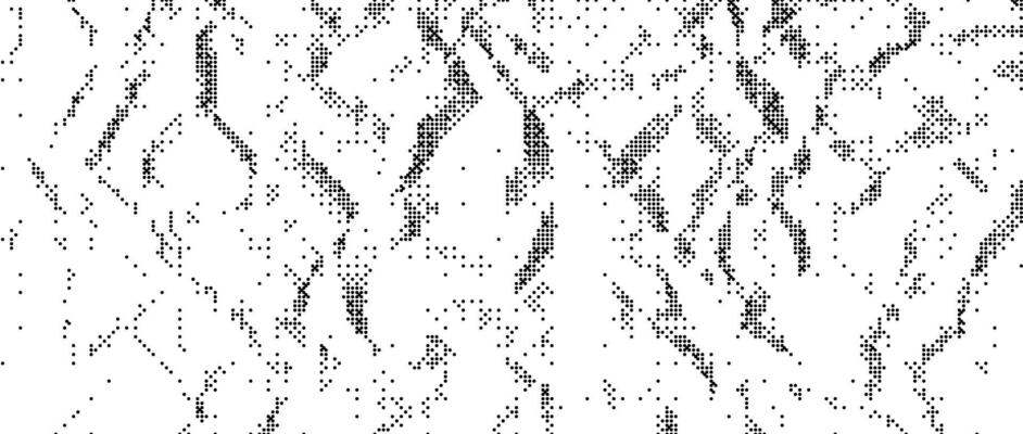Pixelated wrinkled grained texture bitmap. Dither grunge crumpled background. Abstract dotted distressed overlay. Crease halftone wallpaper. Retro comic pixel art backdrop. Rough effect