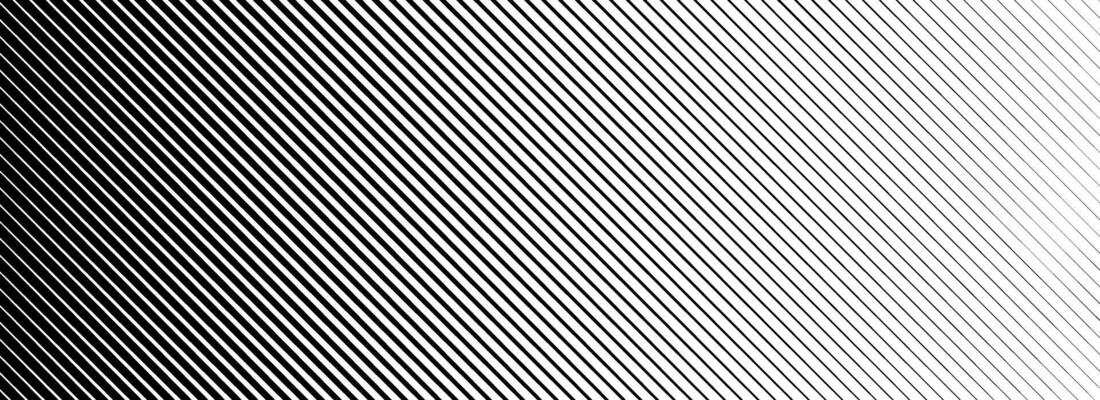 Slant line halftone gradation texture. Fading diagonal stripe gradient background. Black oblique pattern backdrop. Vanishing thin parallel line wallpaper for overlay, print, cover.