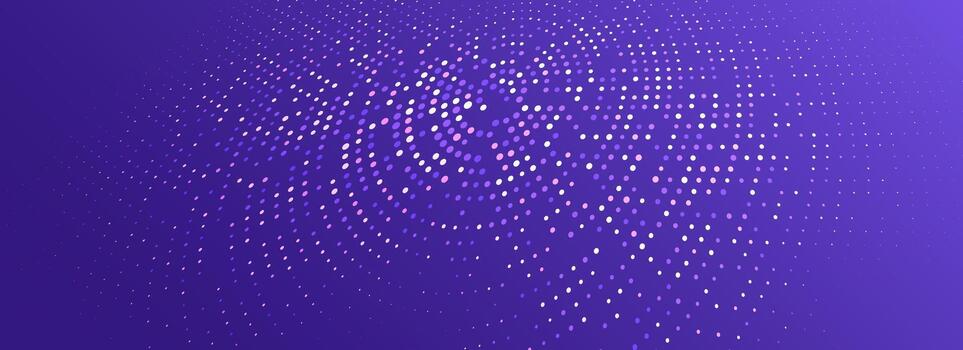 púrpura brillante punteado textura. resumen punto cuadrícula fondo de pantalla. curvo trama de semitonos modelo fondo. moderno tecnología, negocio, ciencia, cuidado de la salud, medicamento, presentación diseño antecedentes vector