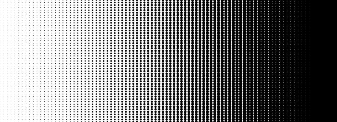 Dotted halftone gradient texture. Fading polka dot background. Repeated dots gradation pattern. Black vanishing comic pop art overlay backdrop. Halftone raster effect wallpaper.