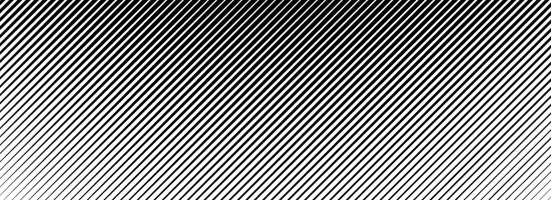 Slant line halftone gradation texture. Fading diagonal stripe gradient background. Oblique pattern backdrop. Black thin parallel line vanish wallpaper for overlay, print, cover, graphic design