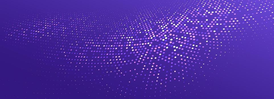 púrpura brillante punteado textura. resumen punto cuadrícula fondo de pantalla. curvo trama de semitonos modelo antecedentes. moderno fondo para tecnología, negocio, ciencia, cuidado de la salud, medicamento, presentación diseño vector