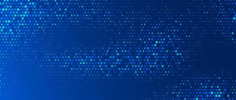 Blue glowing hexagon texture. Abstract hexagonal grid gradient wallpaper. Navy honeycomb pattern backdrop. Modern business, science, healthcare, medicine, technology, presentation background vector