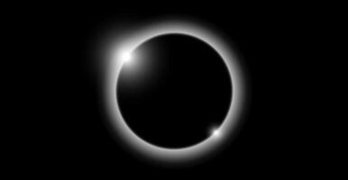 Planet eclipse concept. Solar light glare effect. Abstract glowing sun crown in dark space. Earth halo with shining edge. Illustration design for poster, banner, cover, brochure, booklet vector
