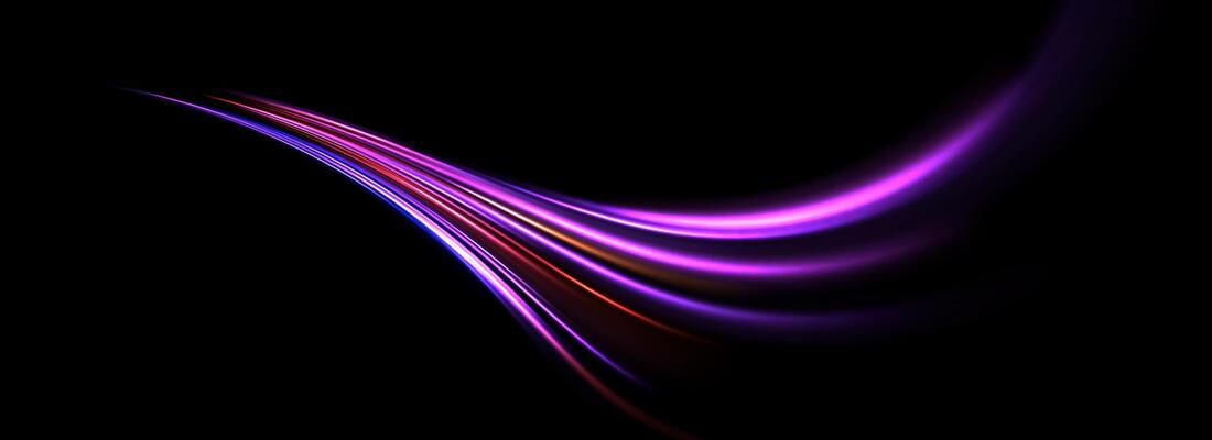 Glowing neon light splash background. Bright pink purple speed line flow. Magic luminous curved swirl concept. Abstract dynamic trail stripes. Curve streaks for poster, banner, flyer