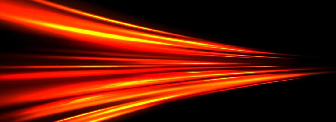 Glowing neon light trail element. Bright red purple speed line wave. Hot luminous curved path concept. Abstract bent dynamic motion stripes. Shiny fire streaks for poster, banner, flyer