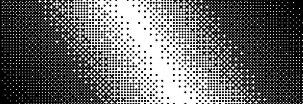 Diagonal bitmap gradient texture. Black and white slanted dithered background. Abstract pixel glitchy tilt pattern. 8 bit game screen wallpaper. Fading pixel backdrop. Retro halftone vector