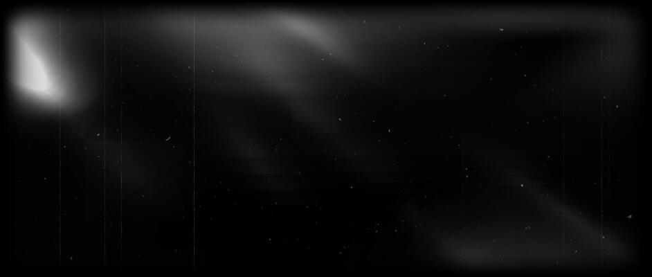 Old retro film frame texture. Black and white grain noir movie background. Vintage photo filter template with light leak, grain, scratches, noise, dust. Nostalgic cinematic photographic effect.