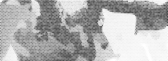 Abstract grain dotted distorted halftone texture. Black pixel grainy bitmap background. Distressed grunge wavy gradient pattern. Retro raster grit noise backdrop. Messy comic overlay wallpaper vector