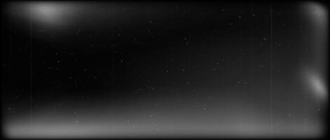 Vintage noir film frame texture. Black and white aged grain movie background. Retro photo filter template with light leak, grain, scratches, noise, dust. Nostalgic cinematic photography effect. vector