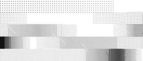 Bitmap pixelated striped pattern. Glitchy noise stripe texture. Halftone glitch grunge overlay. Dotted distorted gradient wallpaper for banner, poster, flyer, print, brochure. Dither background vector