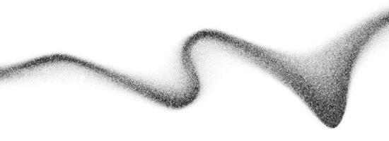 Grain wavy gradient texture. Black stippled flow line background. Dotted undulate sand backdrop with speckles, particles, granules. Grunge noise dot work wallpaper for banner, poster, overlay vector