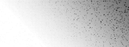 Grunge halftone gradient background. Faded grit noise texture. Black sand particle wallpaper. Retro pop art pixel backdrop. Anime or manga cartoon overlay. Dots and speckles textured template vector