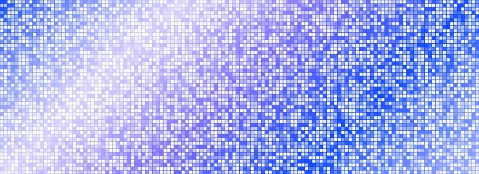 Shining blue disco party pattern background. Iridescent sequin mosaic texture. Abstract sparkling halftone wallpaper. Pop up comic glowing glitter backdrop. Retro 80s design template vector