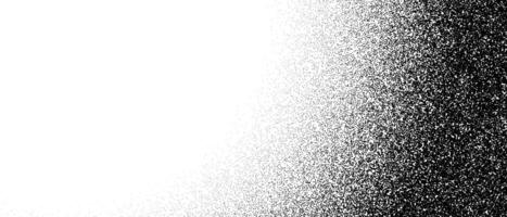 Black stipple gradient texture. Grunge dotted noise background. Black gritty splattered sand halftone overlay. Curved distressed sprayed dot work grain with specks, dust, dots, speckles. vector